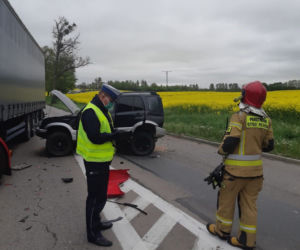 Dwie ciężarówki i osobówka rozbite na trasie Kwidzyn-Bądki