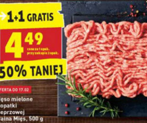 mięso mielone z łopatki wieprzowej 1+1 gratis