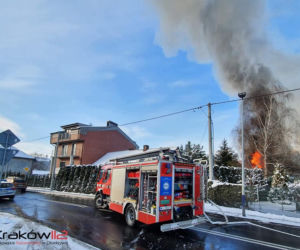 Pożar na ul. Malborskiej w Krakowie