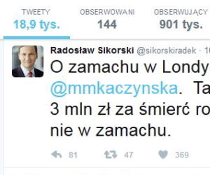 Radosław Sikorski twitter o marcie kaczyńskiej