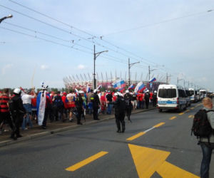 Przemarsz kibiców Rosji