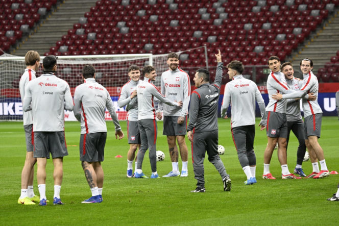 Trening reprezentacji Polski w Warszawie przed meczem z Albaną