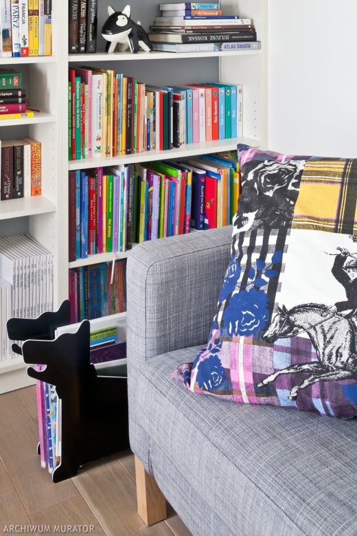 Szara sofa w salonie