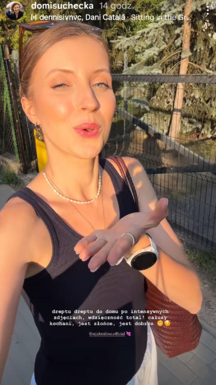M jak miłość. Dominika Suchecka (Natalka) na planie