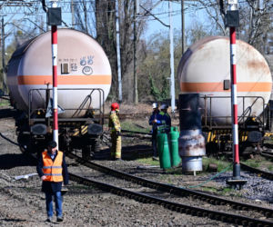 Akcja przepompowywania amoniaku z wykolejonej cysterny