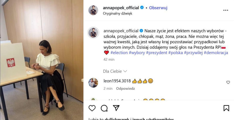 Wybory Prezydenckie 2025: Jak głosują gwiazdy? Anna Popek