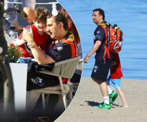 Michał Koterski spędza majówkę nad polskim morzem! Razem z synkiem wyleguje się na plaży