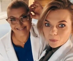Na dobre i na złe. Alina Fisher (Katarzyna Skrzynecka), Agata (Emilia Komarnicka-Klynstra) 
