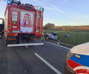 Wypadek w Mlecznej na drodze krajowej 8 