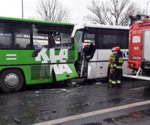  Miejsce zderzenia dwóch autobusów na ul. Gdańskiej w Szczecinie
