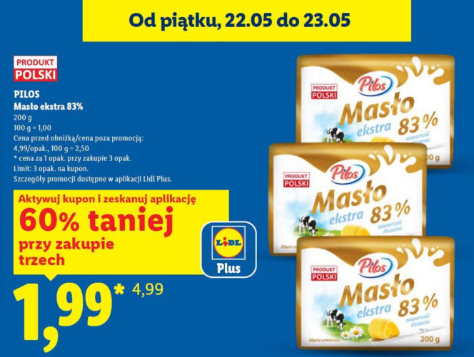 promocja na masło w Lidlu