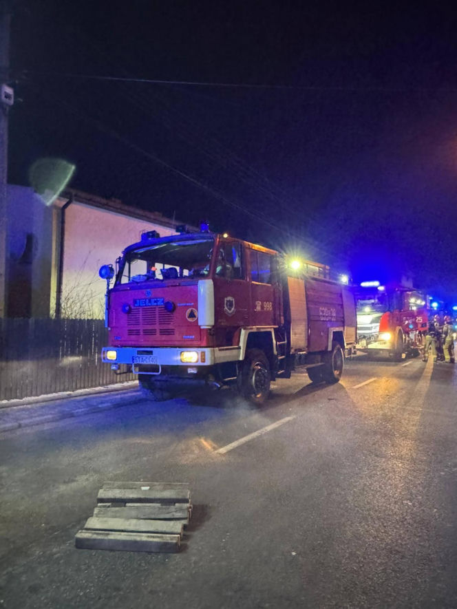 Pożar domu w Kaletach