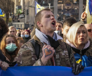 Demonstracje w Kijowie przeciw wojnie 