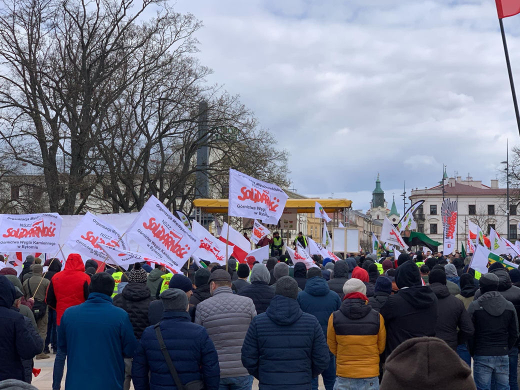 Protest górników w Lublinie