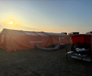 Pożar w zakładzie utylizacji opon w Rożentalu