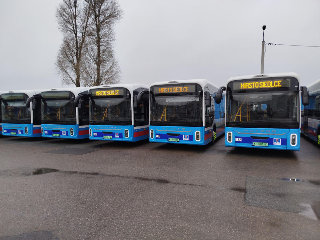Nowe chińskie autobusy elektryczne marki Yutong w Siedlcach