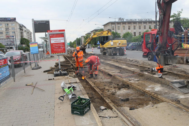 Remont torów na Jerozolimskich