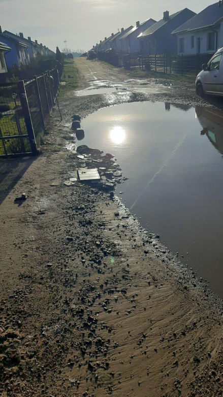Tak wygląda droga osiedlowa w Kawęczynie pod Toruniem