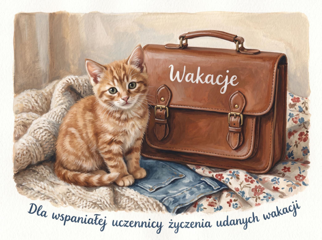 Kartka dla ucznia na zakończenie roku szkolnego