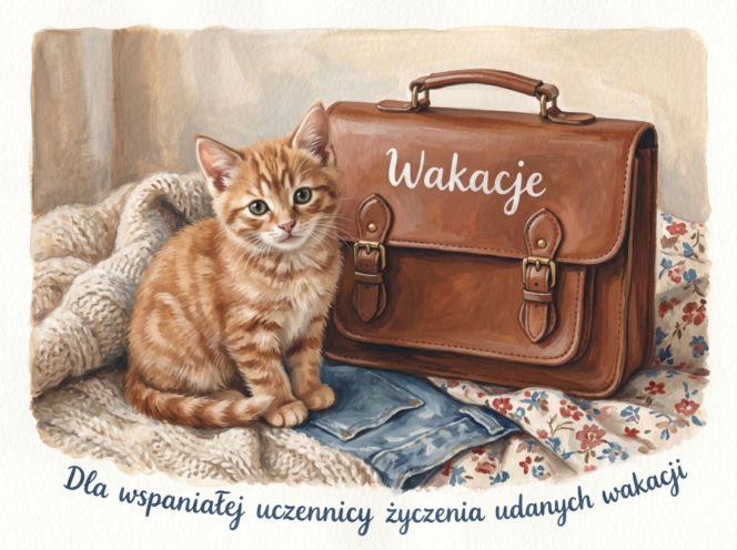 Kartka dla ucznia na zakończenie roku szkolnego