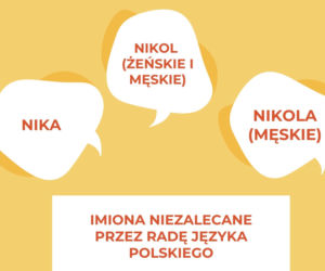 IMIONA NIEZALECANE przez Radę Języka Polskiego
