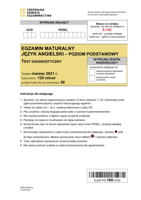 Matura próbna 2021: Język angielski podstawowy. Odpowiedzi i arkusze sprawdzisz tutaj [CKE ODPOWIEDZI PYTANIA]