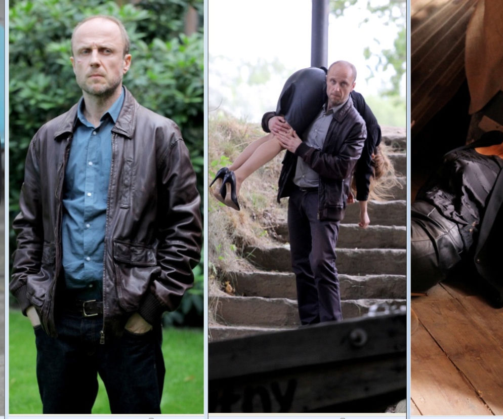Na krawędzi 2 sezon odc. 7. Lena (Kamilla Baar), Marek Stroba (Marcin Rogacewicz), Protas (Łukasz Simlat), Inga Kruger (Natalia Avelon)