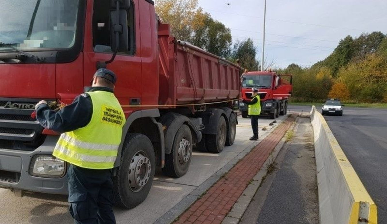 Przeładowane wywrotki i inne naruszenia w transporcie