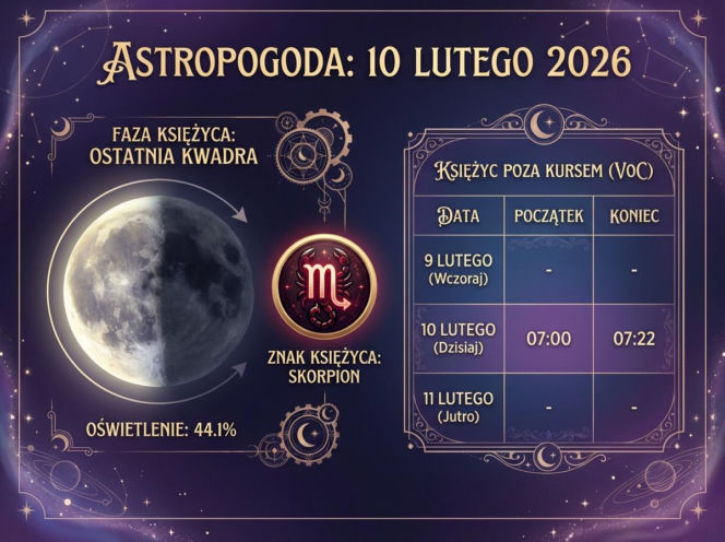 Astropogoda, infografika na dziś - 10-02-2026