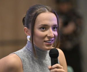 Iga Świątek i Daria Abramowicz na konferencji