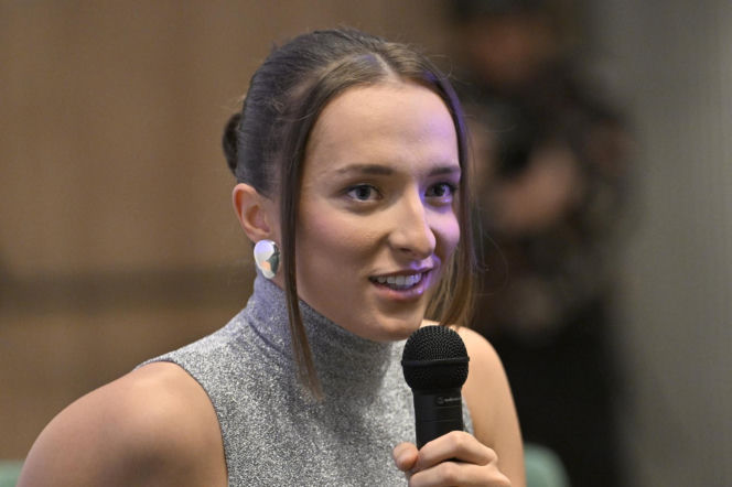 Iga Świątek i Daria Abramowicz na konferencji