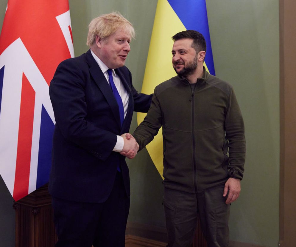 Wołodymyr Zełenski i Boris Johnson w Kijowie, 9.04.2022 