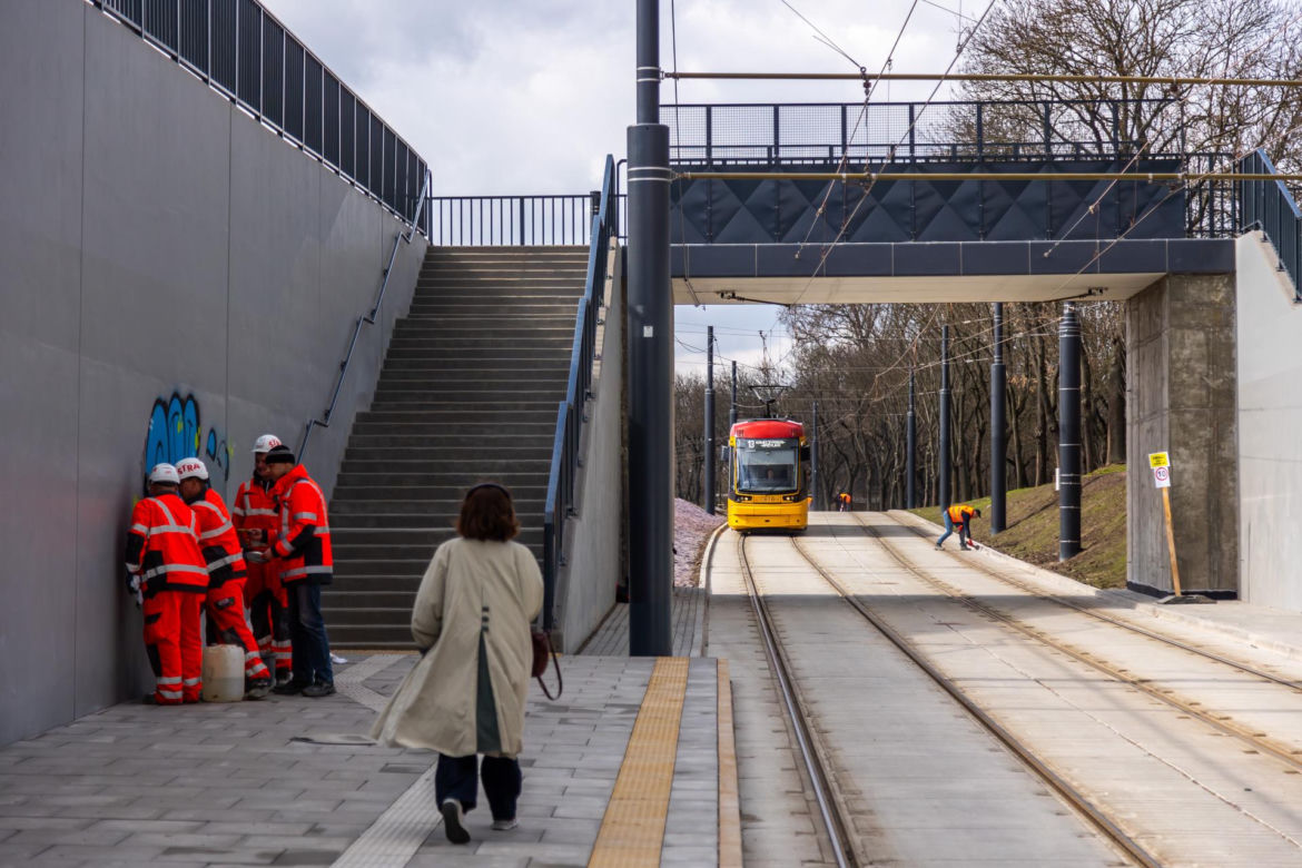 Tramwaj na Kasprzaka i Wolskiej w Warszawie