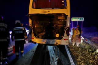 Autobus z pielgrzymami zderzył się z owcą, a gdy zatrzymał się na drodze, w jego tył uderzyła nadjeżdżająca ciężarówka