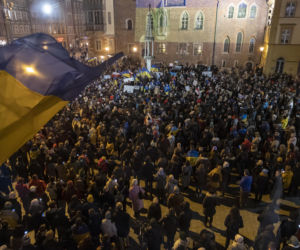 Wrocław. Kilka tysięcy osób protestowało przeciwko agresji na Ukrainę
