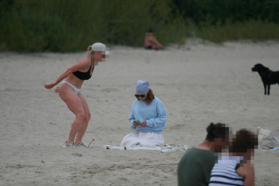 Ewa Skibińska na plaży