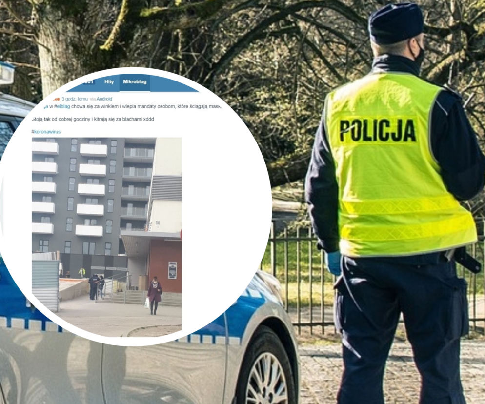 Policja z Elbląga chowa się za winklem i wlepia mandaty za brak maseczek?! Zdjęcia internauty robią furorę
