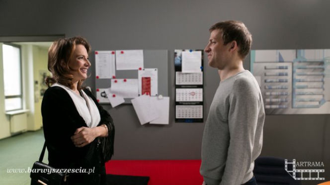 Barwy szczęścia po wakacjach 2015 odc. 1308. Agnieszka Walczak (Anna Dereszowska), Łukasz Sadowski (Michał Rolnicki)