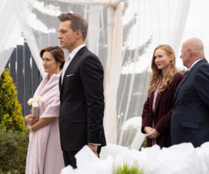 Na dobre i na złe, odcinek 721. Falkowicz (Michał Żebrowski), Kasia (Ilona Ostrowska), Tretter (Piotr Garlicki), Wiktoria (Katarzyna Dąbrowska)