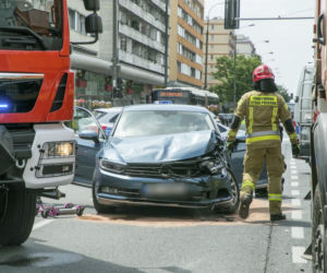 Wypadek na skrzyżowaniu Grójeckiej z Wawelską