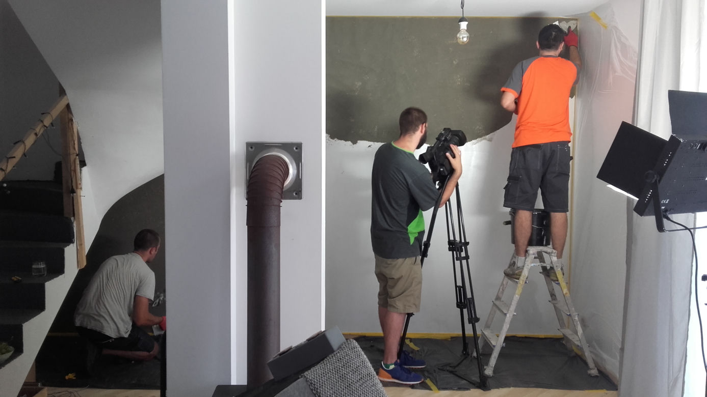 Metamorfoza ściany w salonie BETON na ścianie!