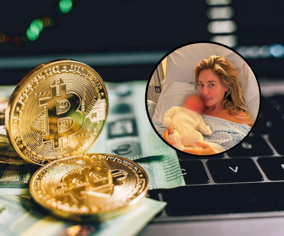 Monety bitcoin na klawiaturze, a w miniaturze Bonnie Blue z synem. O nietypowym imieniu dziecka przeczytasz w Eska.