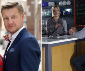 M jak miłość. Julka (Joanna Kuberska), Paweł (Rafał Mroczek), Adam Werner (Jacek Kopczyński)