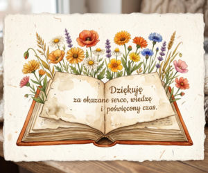 Kartka dla nauczyciela na koniec roku szkolnego