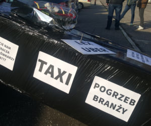 Protest taksówkarzy w Bydgoszczy 