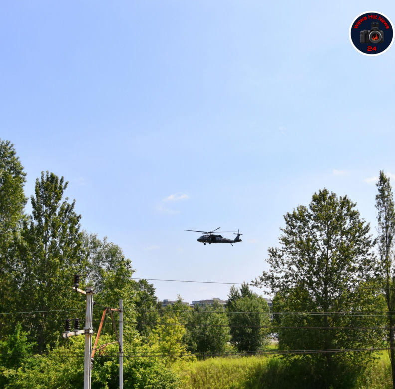 Black Hawk lądował w zajezdni na Woli 