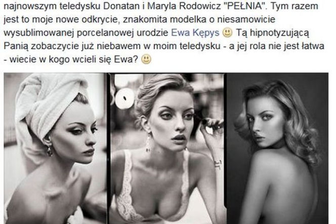 Ewa Kępys wystąpi w nowym klipie Donatana