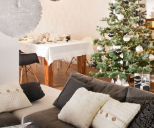 Świąteczny salon  w stylu glamour