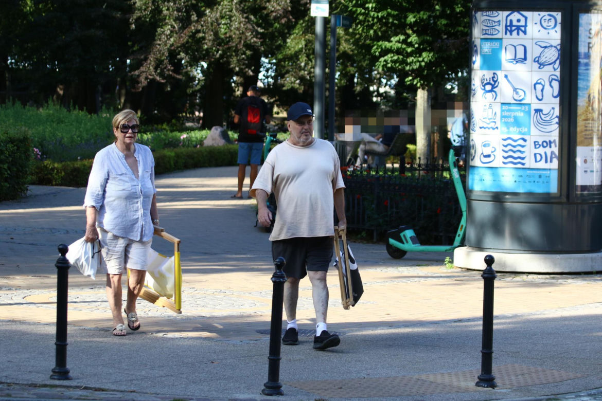 Marian Lichtman na plaży