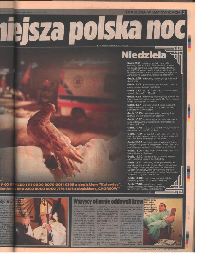 Zawalenie hali w Katowicach - archiwalne wydania "Super Expressu"